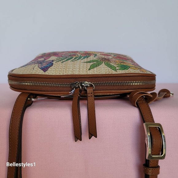 BRIGHTON Paradise Garden Jovie Fabric-Straw Organizer Bag- Natural Multi 🎈$195. - Picture 10 of 16